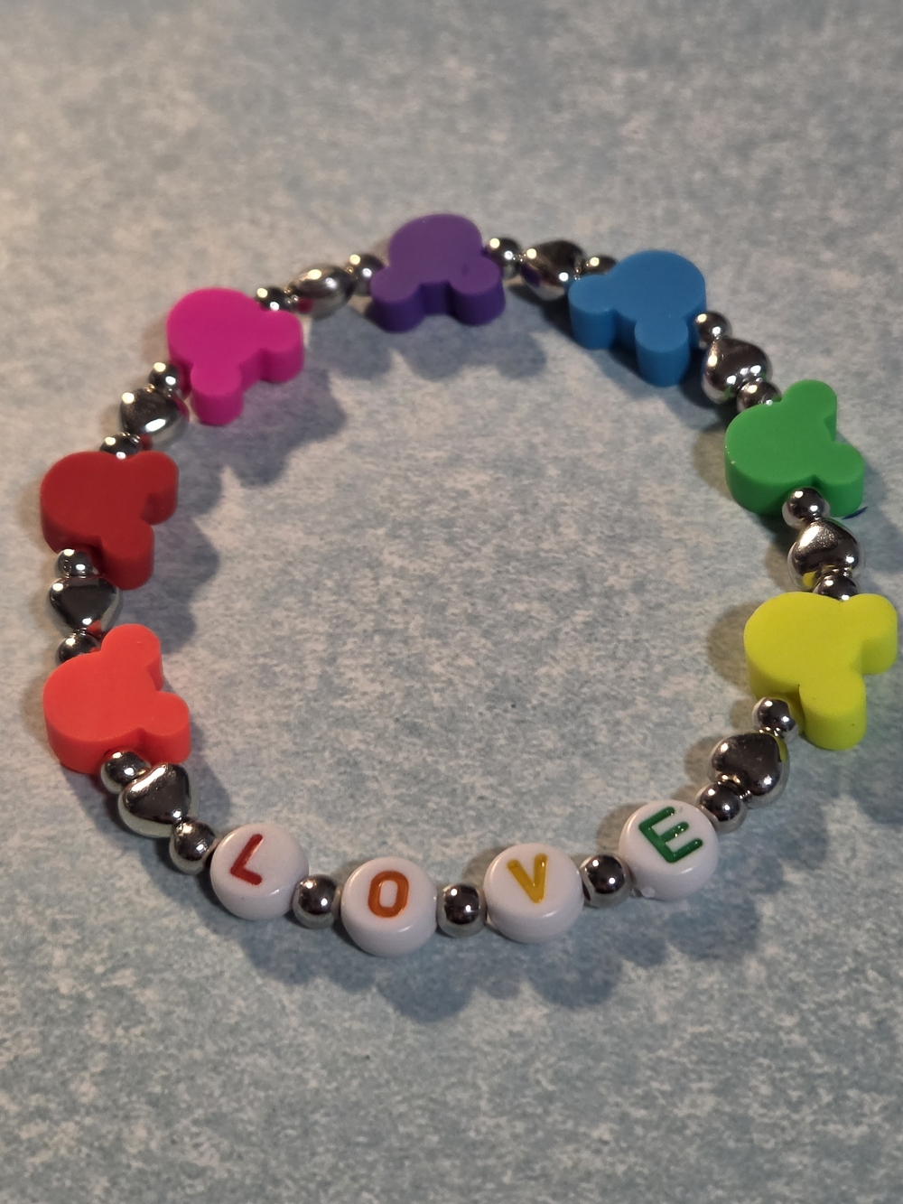 Colorful 'LOVE' Beaded Stretch Bracelet - DISNEY Pride